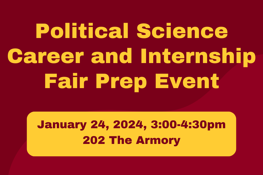 Political Science Career and Internship Fair Prep Political Science